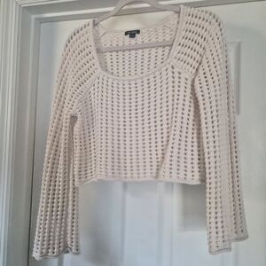 Wild Fable Crochet Cream Open-Knit Top